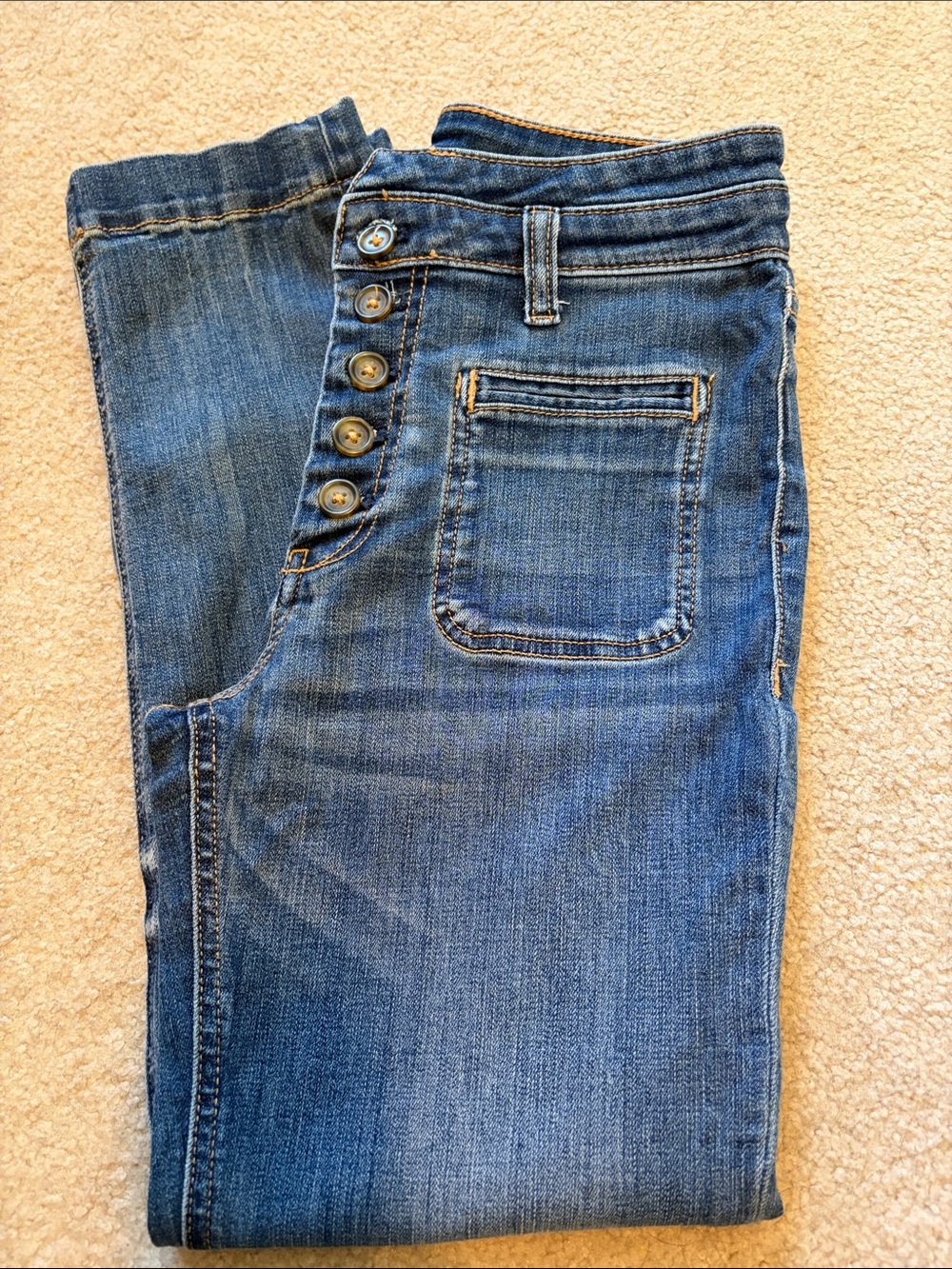 Pilcro Women's Skinny Button-Fly Jeans in Denim Blue